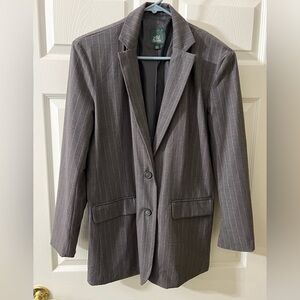 Gray Oversized Pinstripe Blazer NWOT